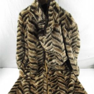 Vintage faux fur chevron coat